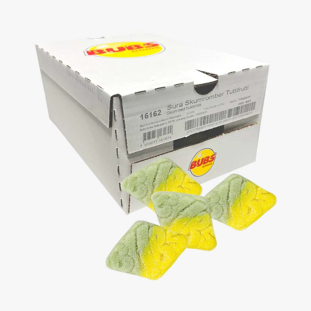 BUBS Sour Tutti Frutti Foam Rombs Full Box