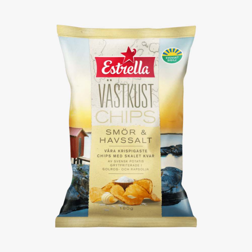 Estrella Västkust Chips Butter & Sea Salt 180G (6.3OZ)