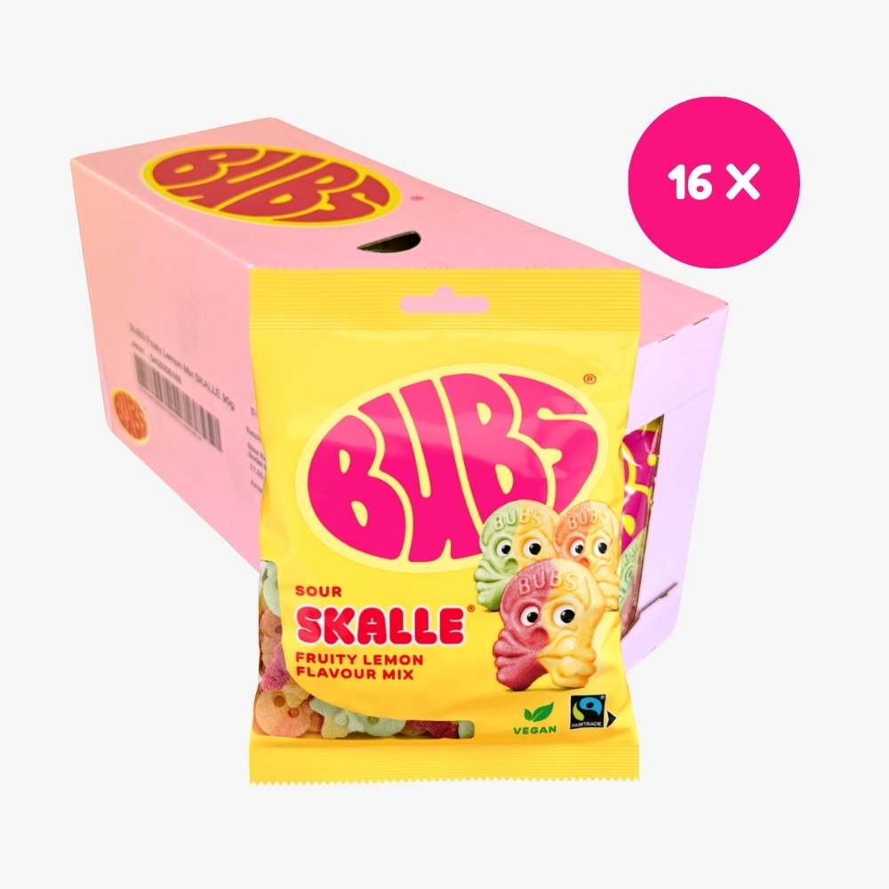 BUBS Sour Skalle Fruity Lemon bag 16-pack