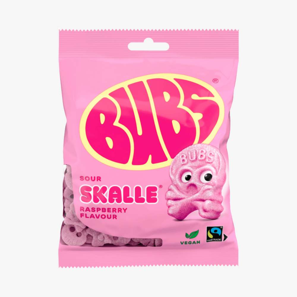 BUBS Sour Skalle Raspberry Flavour candy