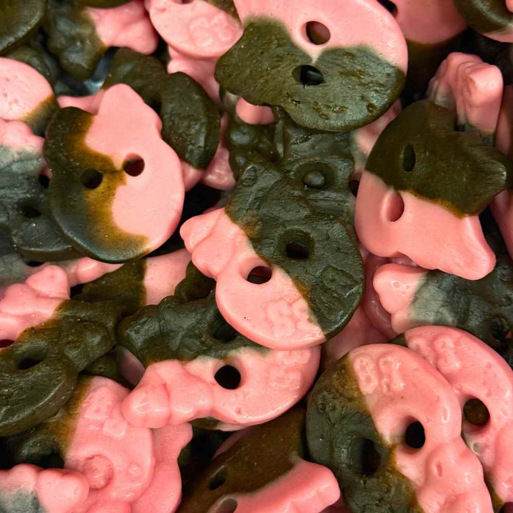 BUBS Raspberry Salty Licorice Foam Skulls
