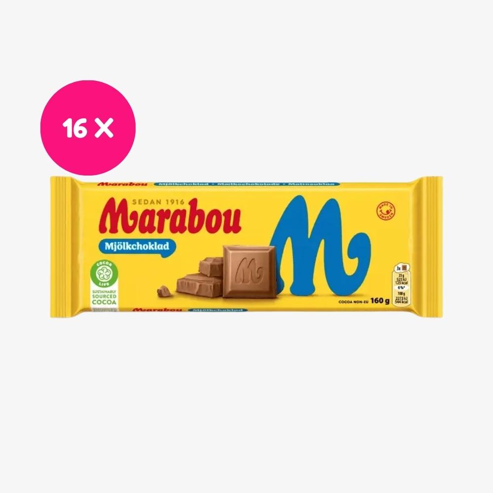 Marabou Milk Chocolate 160G (5.6OZ) 16-pack
